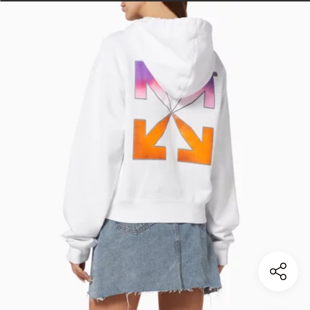 OFF-WHITE Gradient Logo Cotton Hoodie S